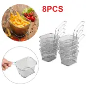 8pcs Kitchen Mini Chip Baskets Mini Fryer Serving Food Presentation Basket Set
