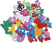 COHEALI Educational Boys and Girls' Bulletin Board Letters 3 Sets of Gold Foil Alphabet Numbers Geometric Shapes Stickers