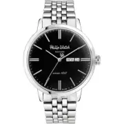 Philip Watch R8253598006 Classic Men's Watch – 43mm, Black Dial, Quartz, Steel B