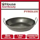 NEW Pyrolux Industry Blue Steel 1.5mm Gauge Commercial Quality 32cm Paella Pan