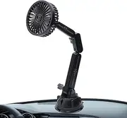 Fan for Car,Powerful Vehicle Cooler with Suction - 3-speed Adjustable Suction Cup Mounting Car Fan, with Rotatable Angle