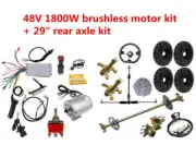 740mm Rear Axle Kit +Wheels +48V 1800W Motor DIY Go kart ATV Trike
