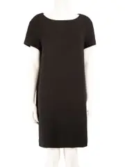 Black Round Neck Shift Dress