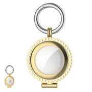 Metal AirTag Case e for Apple Bling Diamond AirTags Holder Anti Scratch Protective Cover-Gold