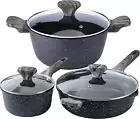 Country Kitchen 6 Piece Nonstick Cookware Sets - Nonstick Cast Aluminum Pots and