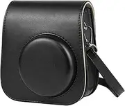 Portable Instant Camera Case Bag Holder PU Leather with Shoulder Strap Compatible Fit for Fujifilm Fit for Fuji Fit for Instax Mini 11(Black)