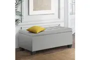 Artiss Storage Ottoman Blanket Box 97cm Light Grey