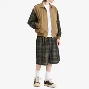 Comme des Garçons Homme Weather Check Mix Harrington Jacket