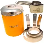 Organic Coconut Flour, 2 lb+ Stainless steel Canister, Measuring cups, Egg Rings