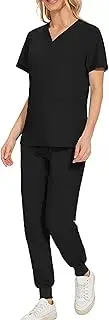 [Legou] Women’s Uniform Scrub Set V-neck Short-sleeved Top and Pants Quick-drying Work Wear Doctor Nurse Cosmetology SPA Work Clothes