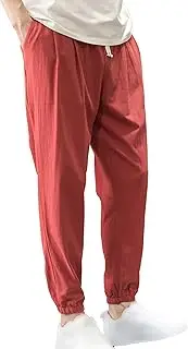 [Generic] Men's Harem Elastic Waist Yoga Pants with Pockets Casual Linen Pants Golf Beach Jogger Men Sweat Lounge Harem Trousers
