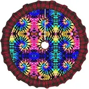 [VPPUR] Exotic Tribe Tie Dye Style Print Xmas Tree Skirt Santa Xmas Decor Holiday Party 48''36''30''Christmas Tree Skirt