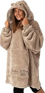Women's Brown Embroidered Blanket Hoodie | Indulge in Cozy Comfort with this Pusheen VUddie | One Size Fits All | Dive into Playful Adventures with your Favourite Cat