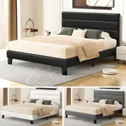 ALFORDSON Bed Frame Queen Double King Single Upholstered Base Leather Fabric