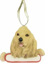 E&S Pets Cocker Spaniel Buff Santa's Pals Christmas Ornament