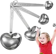 Kitchen Spoons,Stainless Steel Measure Spoon for Baking - Kitchen Spoons, Heart Shaped Spoon for Baking, Coffee, Milk Powder and Condiments Helves