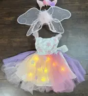 NEW!! POTTERY BARN KIDS LIGHT-UP UNICORN TUTU HALLOWEEN COSTUME SIZE 2T