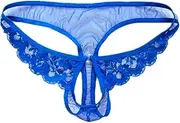 [HEYDHSDC] Men's Open Crotch Thongs Full Lace Transparent See Through G-Strings Underwear