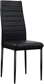 [Artiss] Dining Chairs Set of 4 Black Esright Kitchen Chair Nursing Seats Reading Seating Home Living Room Bedroom Cafe Office Furniture, Matt Finish PVC, in 45cm Seat Height