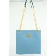 Tory Burch Everly Swingpack Crossbody Bag Logo $428 shoulder chain Blue Yonder