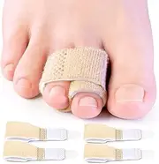 Hammer Toe Straighteners for Bent Toes, 4 Pack Toe Splints, Toe Corrector, Toe Wraps for Curled Toes, Crooked Toes and Hammer Toes (Skin, One size)