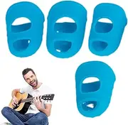 Guitar Finger Sleeves - Guitar Fingertip Protector | 4PC Guitar Finger Protector | Elastic Silicone Finger Guard Protector | Finger Sleeve, Thumb Picks, Small Guitar Nails For Stringed Instruments