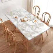 Marbling Abstract Rectangular Tablecloth Table Cover for 4 Foot Tables, Waterproof Fitted Elastic Edged Table Cloth for Indoor Outdoor Party Wedding Picnic Patio, 4 Ft/48x30 inch