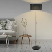 Emitto Modern LED Floor Lamp Stand Reading Light Home Decor Indoor Linen Fabric
