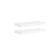 2 Pcs White Mdf Floating Wall Shelves