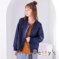 在飛比找momo購物網優惠-【betty’s 貝蒂思】LOGO軍風飛行外套(深藍)