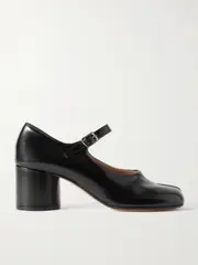 [Maison Margiela] Maison Margiela - Tabi Split-toe Glossed-leather Mary Jane Pumps - Black - IT37 IT 37 Black