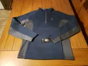 NWT $99 Spyder Men's SMALL Frontier Outbound 1/4 Zip Sweater Jacket Navy/Gray
