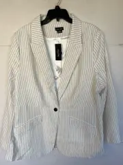 CITY CHIC KENDRA JACKET BLAZER IN IVORY STRIPED WOMENS SIZE XL 22 NEW