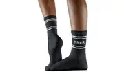 TRNR Crew Grip Socks - Black / White Pinstripe (S / M)
