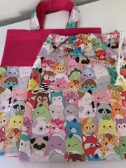 Handmade Library bags (squish mallow animals) first name embroidered Free.