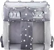 Crib Organizer - Large Oxford Bedside Storage Bag for Baby | Multi-Pocket Nursery Stacker for Diapers Milk Wipes Bibs | Hanging Crib Diaper Caddy for Boys Girls Cot Nursery Organization