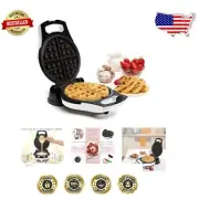 White Mini Waffle Maker - Enjoy Crispy & Fluffy Waffles with Safety Features