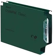 Rexel 330 Lateral Hanging Files with Tabs and Inserts, 50 mm Base, 100 Percent Recycled Manilla, Green, Crystalfile Classic, Pack of 25, 70672