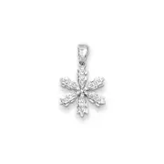 Sterling Silver Diamond Snowflake Pendant