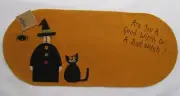 Primitive Style Good Bad WITCH & CAT table Runner Candle Mat Doily NEW RR-3237
