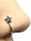 Clip On Star Nose Stud Cuff CZ Cubic Zirconia Micro Pave Non Pierced Jewelry