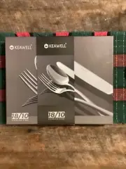 New KEAWELL Gold Flatware Box Sets of Steel Knives and Forks Heavy Duty