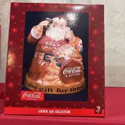 Coca-Cola Ceramic Cookie Jar Featuring Santa Claus Drinking Coke