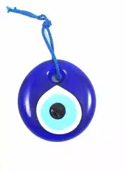 1.5" Blue Glass Evil Eye Hamsa Protection Amulet Luck Wall Hanging Decorations