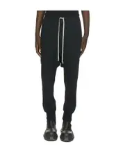 drawstring drop-crotch trousers XS Black