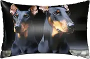 Satin Pillowcase for Hair and Skin Silk Pillow Cases Queen Size Satin Pillow Cover 20x30 Inches Doberman Pillowcases with Zipper Cooling Pillow Cases Gifts for Women Men