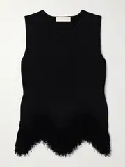 [Ulla Johnson] Ulla Johnson - Koa Fringed Knitted Top - Black - medium medium Black