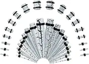 Longbeauty 18 Paare Ohr Dehnstäbe Set Ohr Acryl Dehnung Kit Set Piercing Tapers Knochenstabs Dehnungsset 1,6mm-10mm