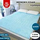 7-Zone Memory Foam Mattress Topper Queen Bed Cool Gel 5cm Underlay Breathable AU