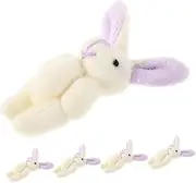 TOYANDONA 5pcs Mini Rabbit Plush Keychain: Soft Bunny Stuffed Animal Pendant - Cute Jointed Bunny Decoration for Kids Girls - Kawaii Plushies Party Favors